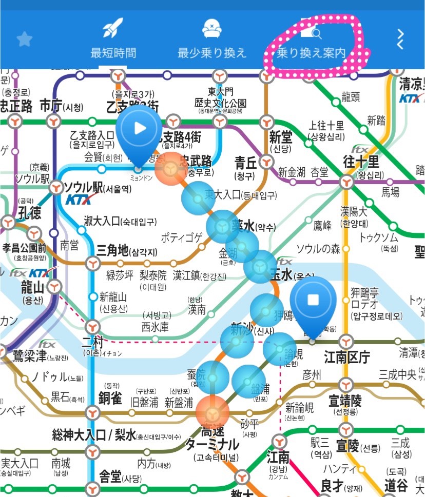 ソウルの地下鉄の路線図の画像